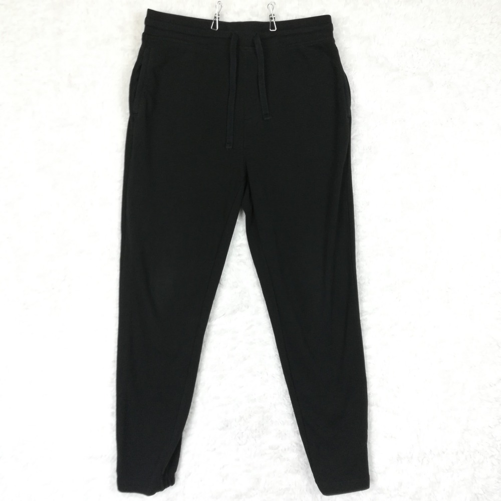 32 Degrees Mens Pants Fleece Joggers Black Baggy Elastic Waistband Pull On L